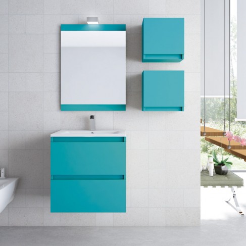 Mueble de Baño Suspendido con Lavabo Cerámico, 70 cm Moka Mate